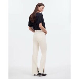 NWT Madewell Kick Out Full-Length Jeans Womens 31 Vintage Canvas (Cream) Raw Hem